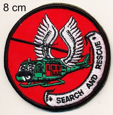 Aufnäher Bundeswehr SAR Search and Rescue farbig mit Klett, 8 cm Durchmesser